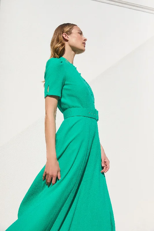 Ahana Emerald Short Sleeve Dress