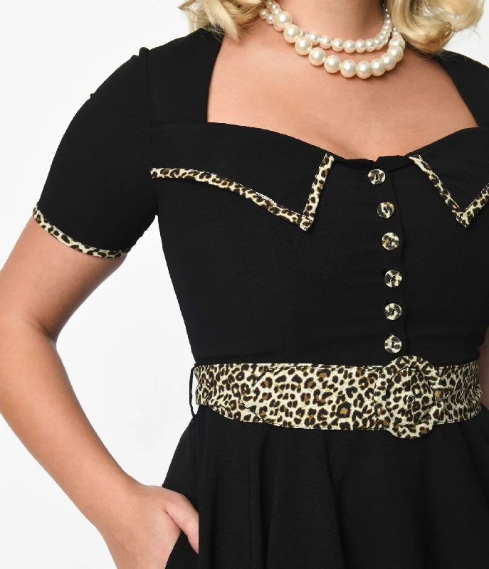 Black & Leopard Yael Swing Dress