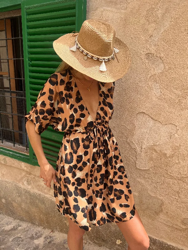 Coco Loco Dress In Painted Leopard