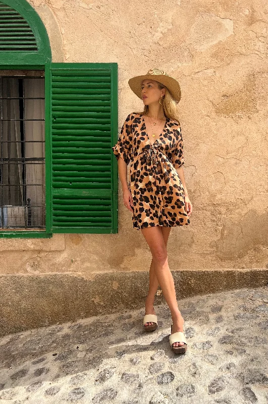 Coco Loco Dress In Painted Leopard