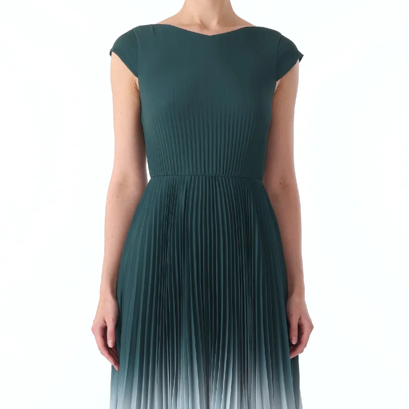 DIP DYE MAROCAINE CREPE PLEATED DRESS