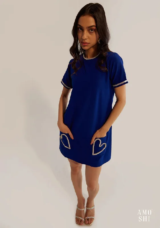 Women's Relaxed fit  Dress with Handmade Pocket Heart details