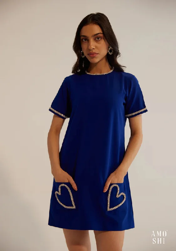 Women's Relaxed fit  Dress with Handmade Pocket Heart details