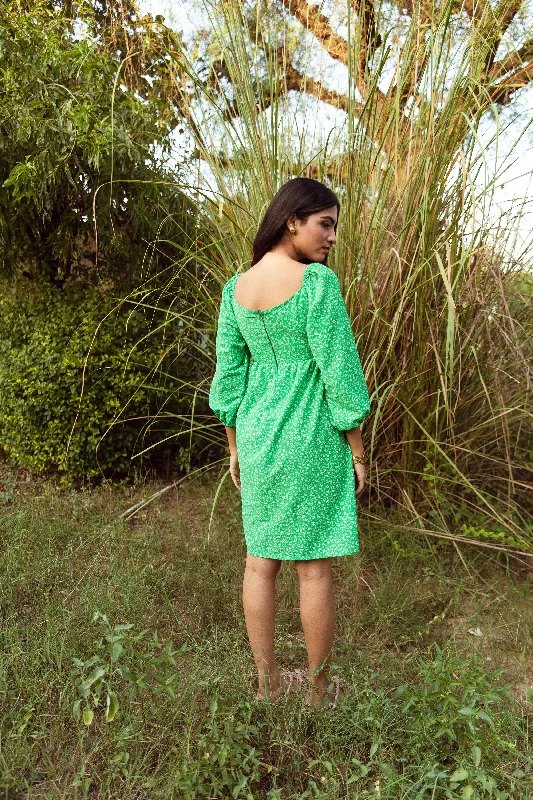 Chelsi Green Short Dress - Vacation Wear