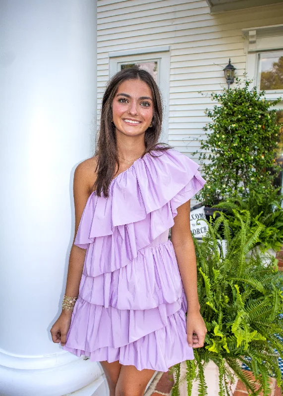 Lilac Lacy Mini Dress