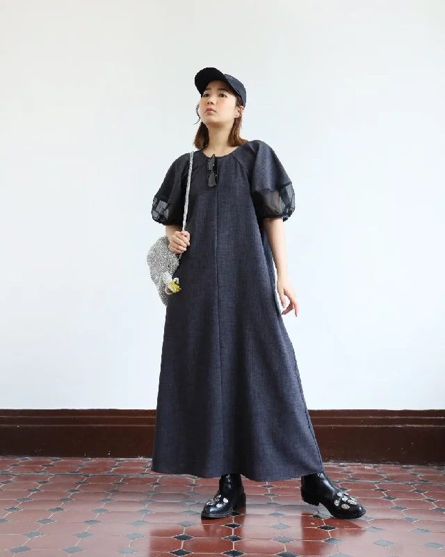 Organza Inserted Sleeve Dress (2 colors)