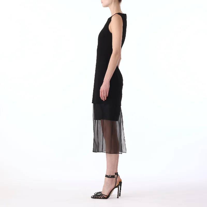 S/L MIDI INTERLOCK JERSEY DRESS