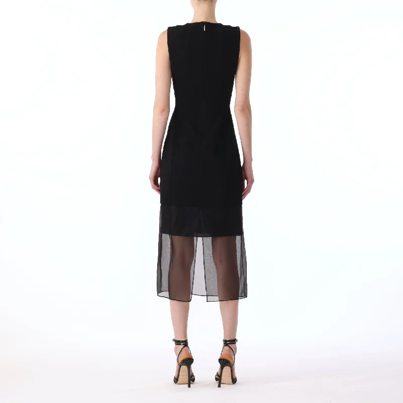 S/L MIDI INTERLOCK JERSEY DRESS