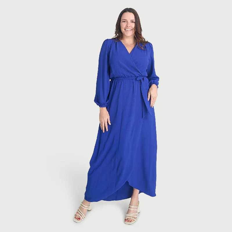 Shannon Sapphire Maxi Wrap Dress