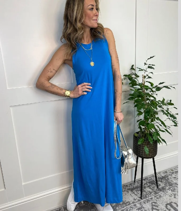 Turquoise Column Midi Dress