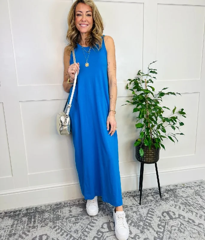 Turquoise Column Midi Dress