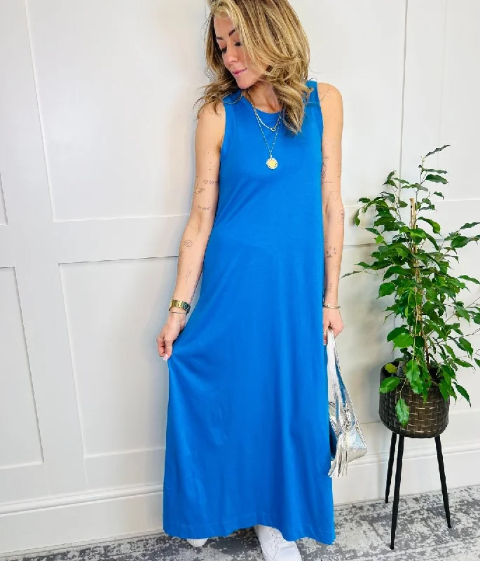 Turquoise Column Midi Dress