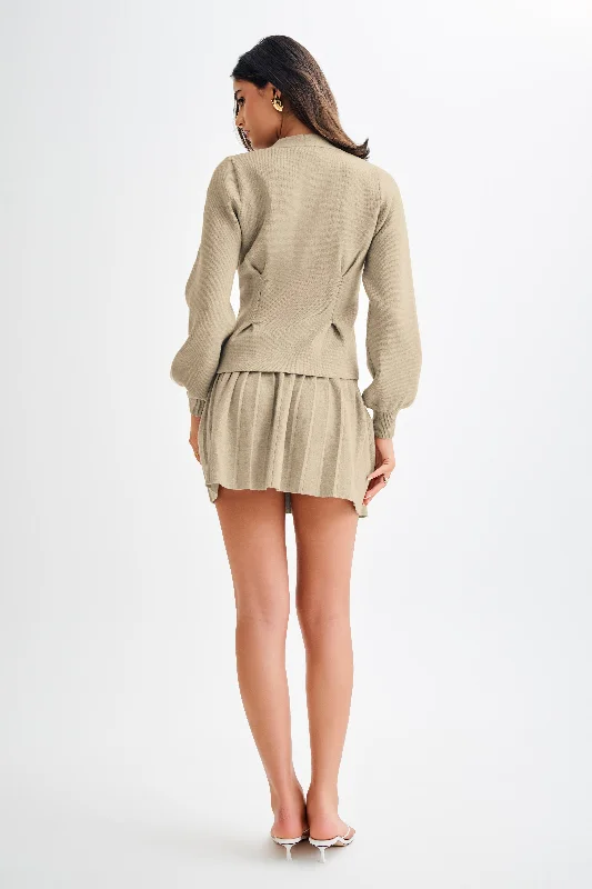 Beverly Knit Cinched Cardigan - Oak