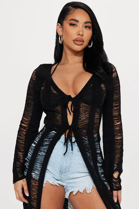 Distressed By You Top - Black