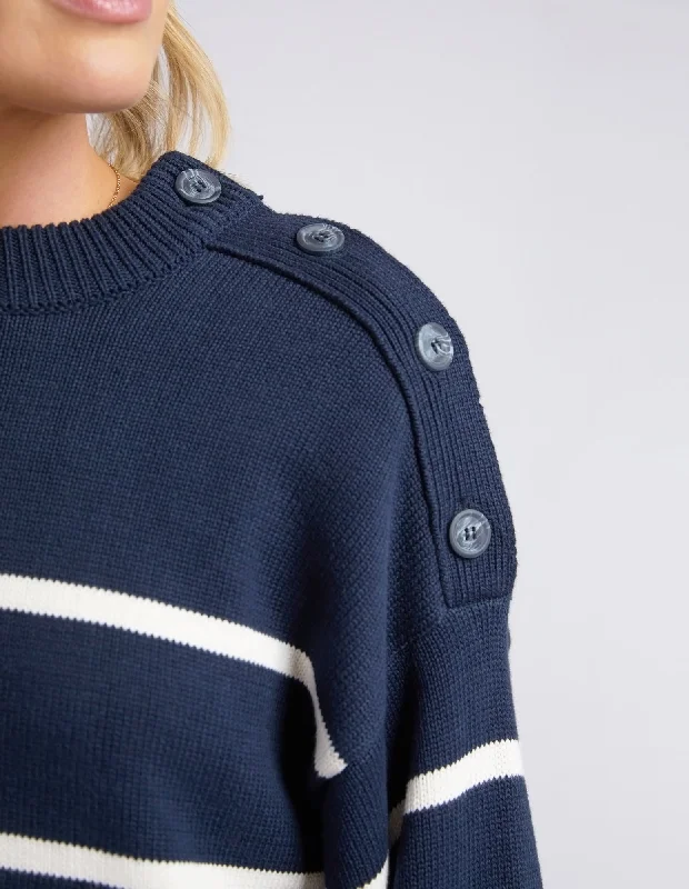 Elm Iris Stripe Knit Navy/ Winter White Stripe