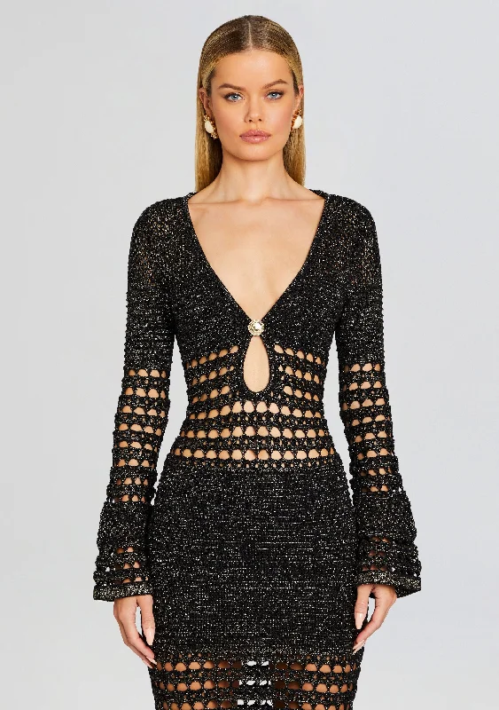 Elvana Knit Crochet Dress