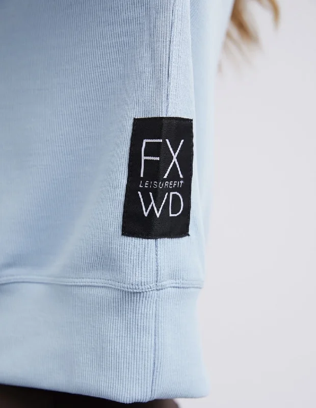 Foxwood Luxe Rib Crew Light Blue