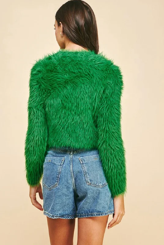 FUZZY SWEATER IN GREEN