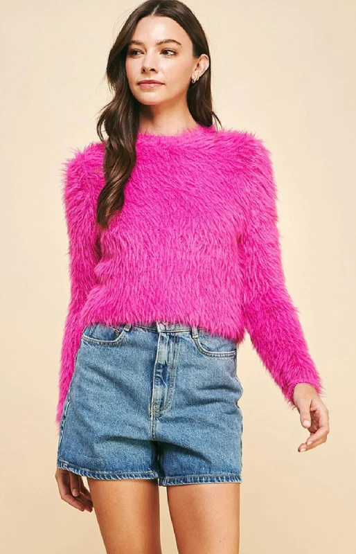 FUZZY SWEATER IN PINK