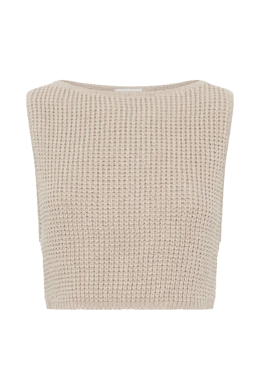 Gianni Sleeveless Knit Top - Natural