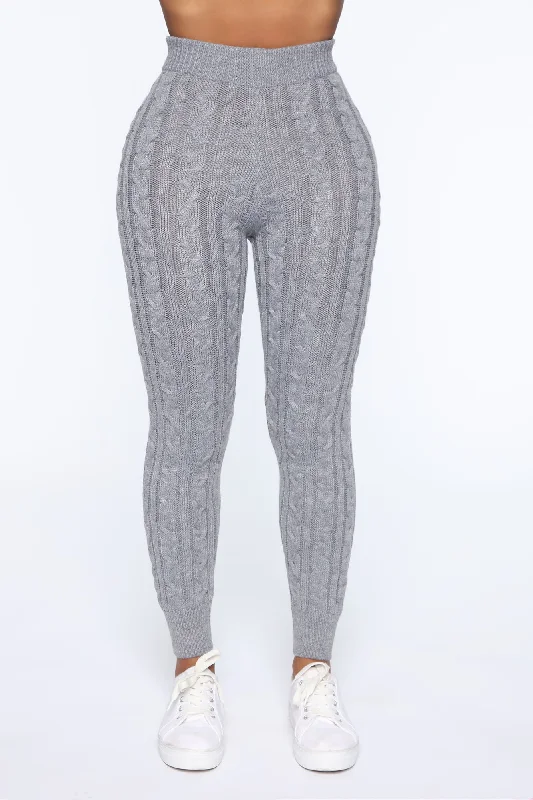 Got Me Chilled Down Sweater Set - Heather Grey