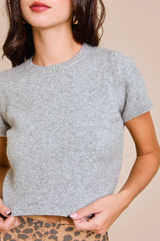 HEATHER SHORT SLEEVE SWEATER