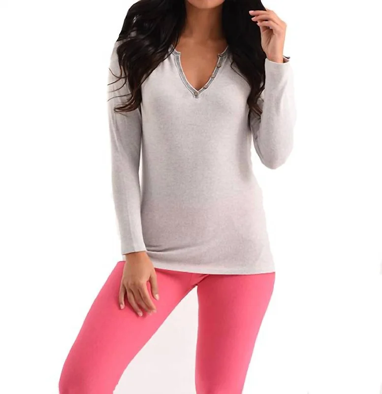 Jackson Long Sleeve Kashmira Top In Gray