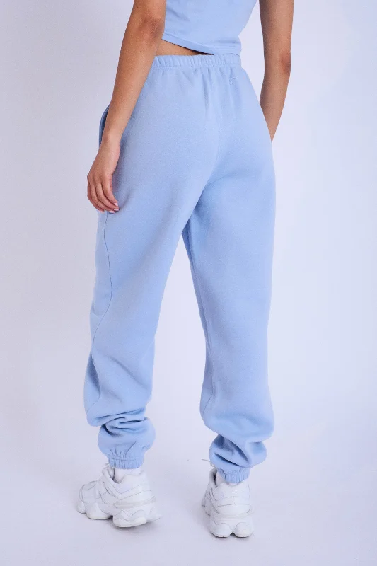 Kaiia Logo Cuffed Joggers Light Blue