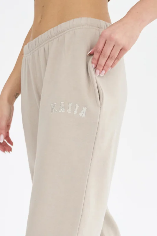 Kaiia Logo Cuffed Joggers Stone