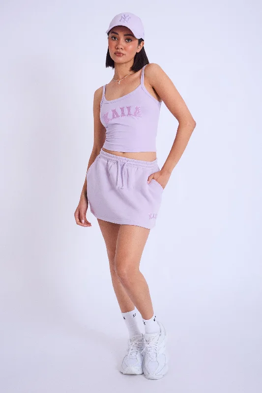 Kaiia Logo Mini Sweat Skirt Lilac