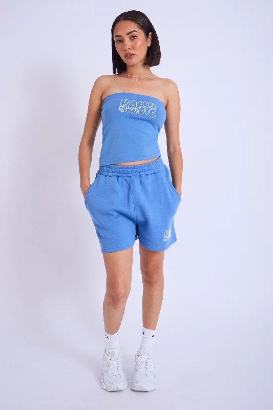 Kaiia Studio Bubble Logo Sweat Shorts Blue