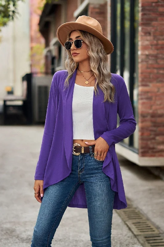 Long sleeve solid color loose cardigan top women's knitted jacket