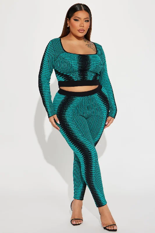 Midnight Muse Sweater Legging Set - Teal/combo