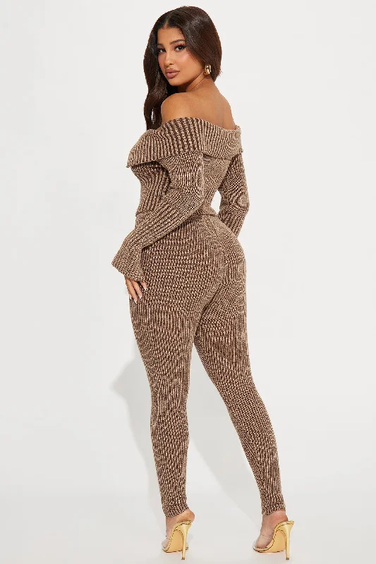 New Day Sweater Mineral Wash Legging Set - Mocha