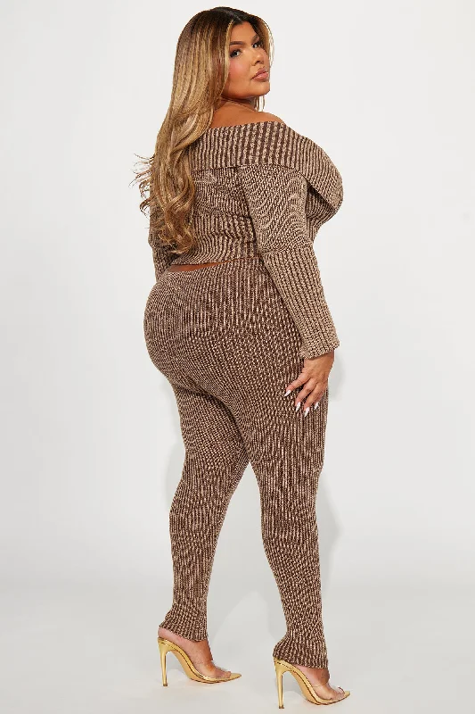 New Day Sweater Mineral Wash Legging Set - Mocha