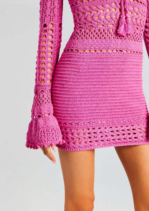 Peony Knit Crochet Dress