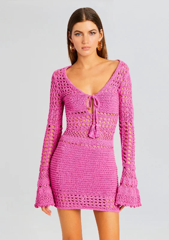 Peony Knit Crochet Dress