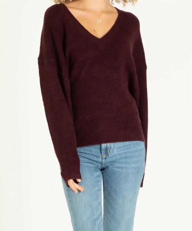 Poppy Sweater In Maroon