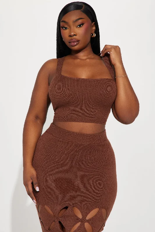 Sarai Sweater Skirt Set - Chocolate