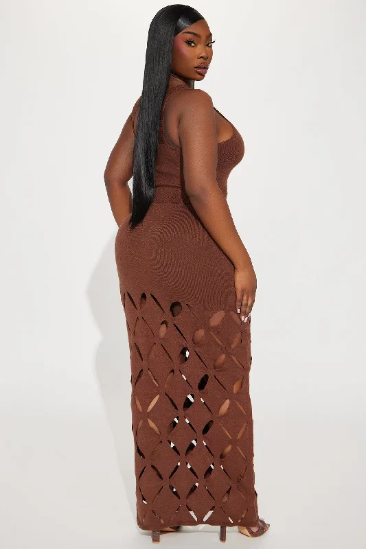 Sarai Sweater Skirt Set - Chocolate