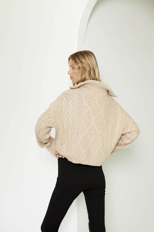 SNDYS Jax Crop Jumper Beige