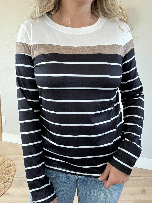 Up To Me Striped Long Sleeve Top (Pink Label)