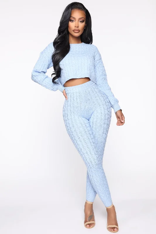 Sweater Sweetie Pant Set - Light Blue