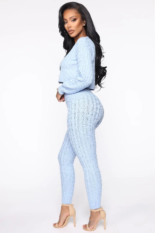 Sweater Sweetie Pant Set - Light Blue