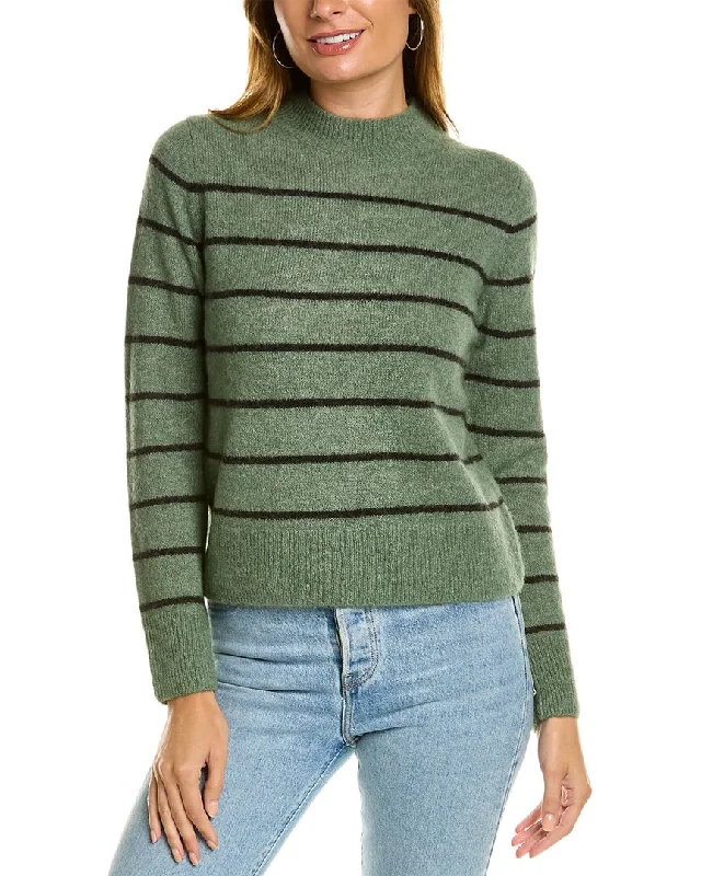 Vince Brushed Wide Stripe Alpaca & Wool-Blend Sweater