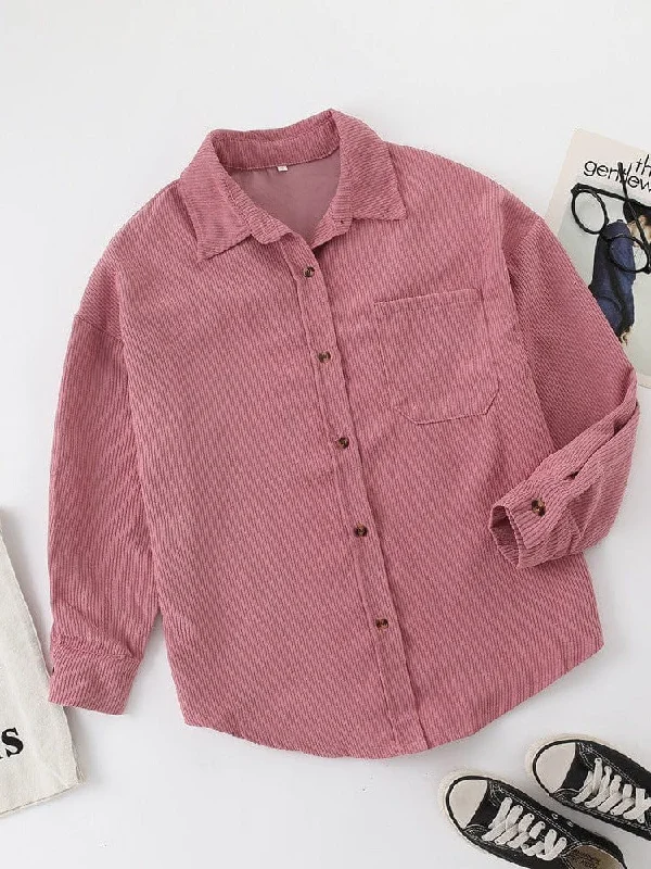 Women's Oversize Loose Casual Corduroy Shirt