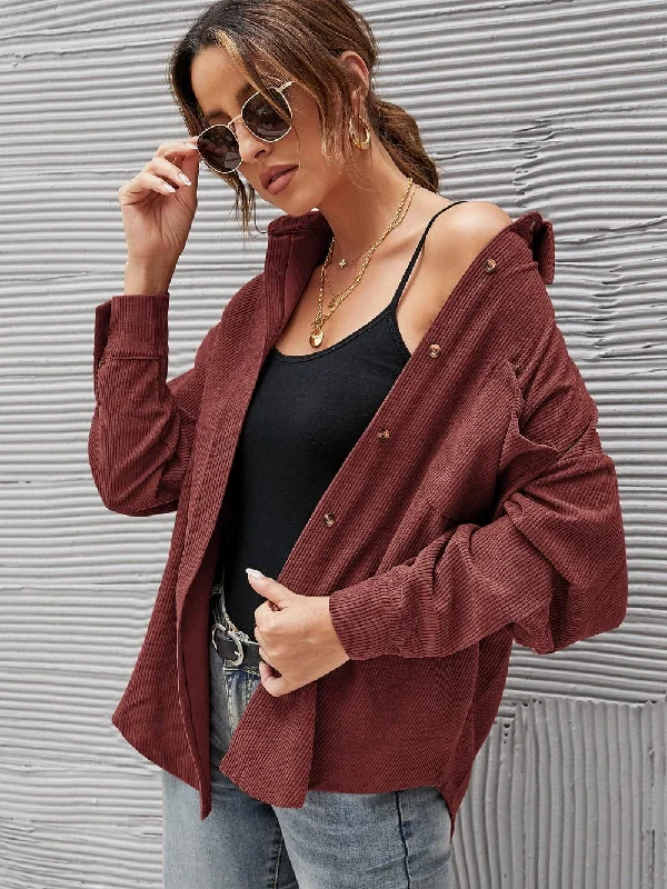 Women's Oversize Loose Casual Corduroy Shirt