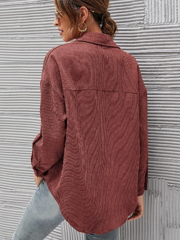 Women's Oversize Loose Casual Corduroy Shirt