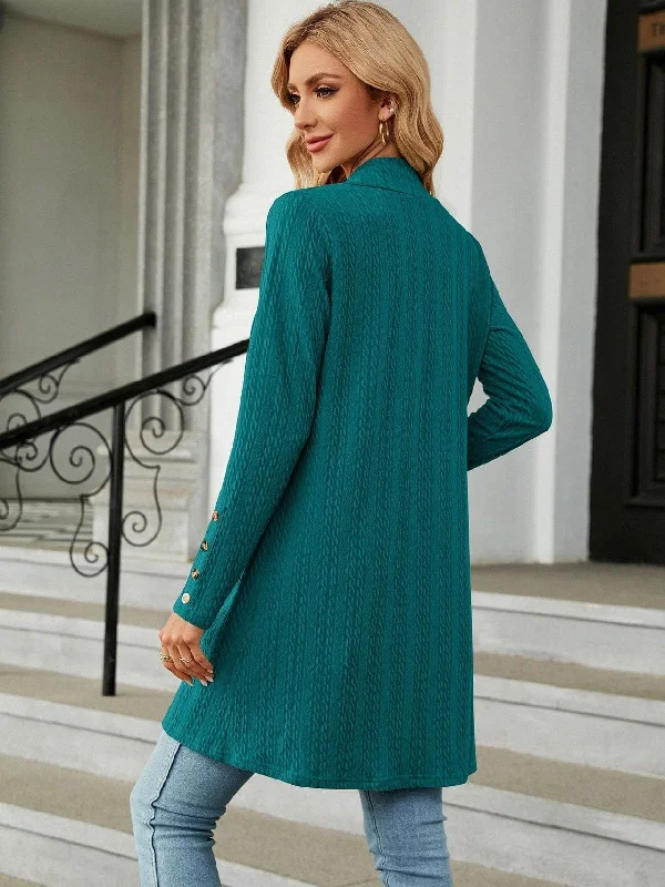 Women's Solid Color Cardigan Long Sleeve Loose Knitted Jacket for Women