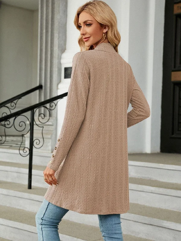 Women's Solid Color Cardigan Long Sleeve Loose Knitted Jacket for Women